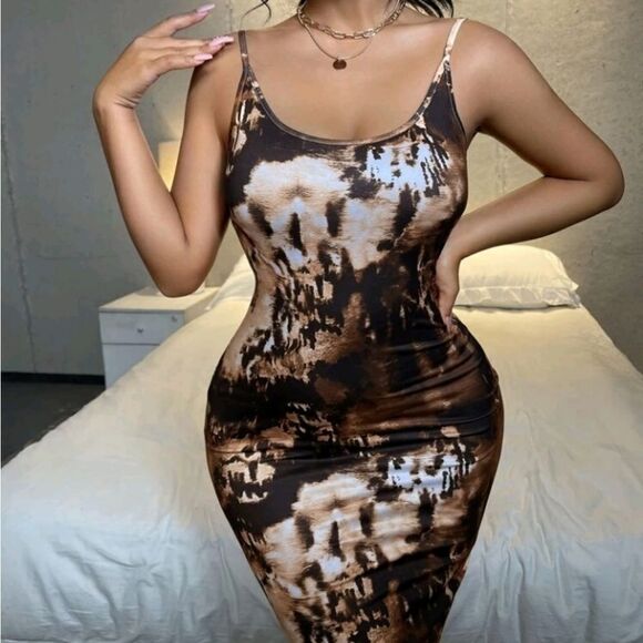 brand NEW SEXY TIE DYE DRESS SZ LARGE - Picture 4 of 5